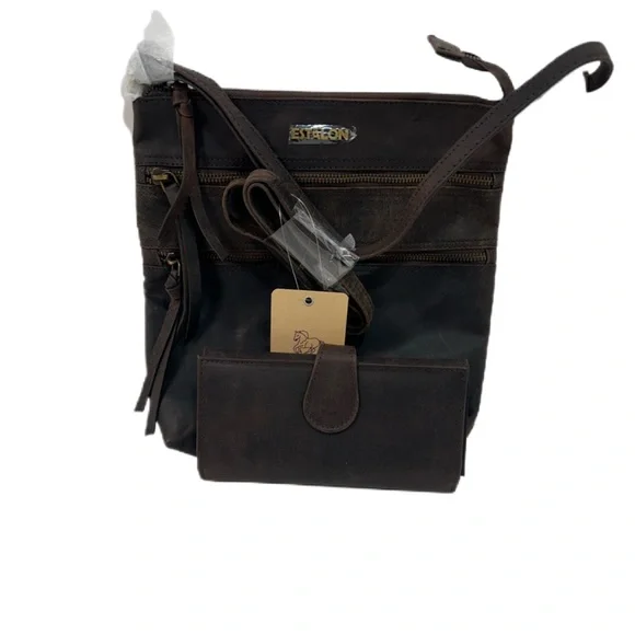 Leather ESTALON Crossbody Bags/Bifold Wallet set - Picture 2 of 15